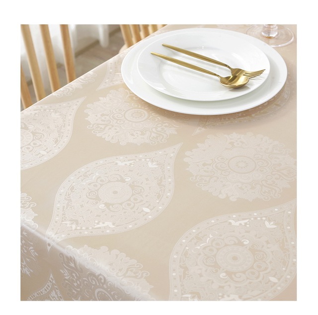 Obrus europejski, żakardowy z kwiatowym wzorem, wodoodporny, barwiony, prostokątny - dekoracyjna tkanina na stół weselny (JS159C) - Wianko - 17