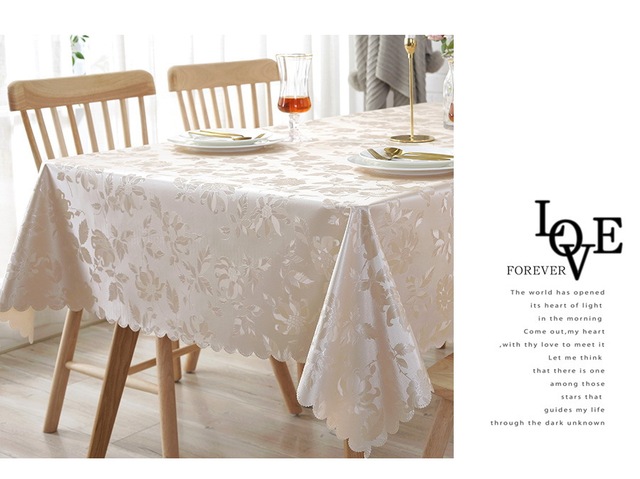 Obrus europejski, żakardowy z kwiatowym wzorem, wodoodporny, barwiony, prostokątny - dekoracyjna tkanina na stół weselny (JS159C) - Wianko - 9
