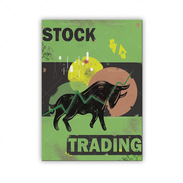 Plakat giełdowy z wykresem akcji - WallStreetbets, dekoracja ścienna dla traderów i inwestorów - Wianko - 6