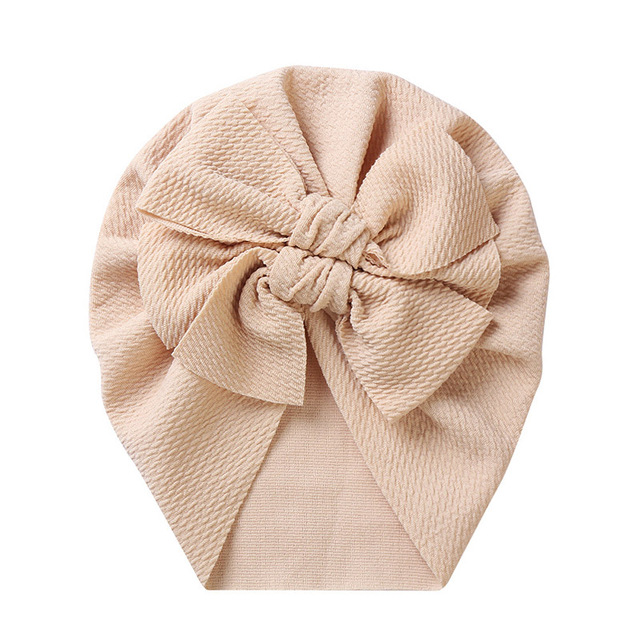 Dwukolorowa, miękka i elastyczna czapka dla niemowląt z jednolitym podwójnym łukiem, idealna na wiosnę dla uroczej dziewczynki lub chłopca - Wianko - 7
