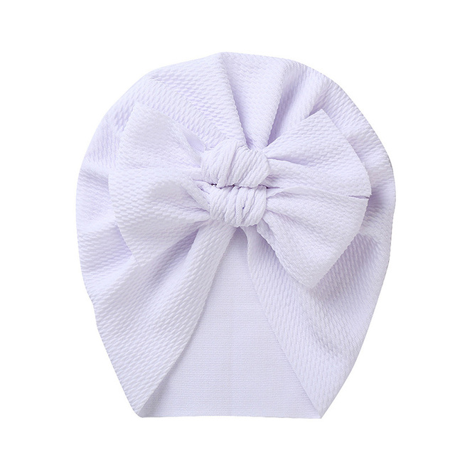 Dwukolorowa, miękka i elastyczna czapka dla niemowląt z jednolitym podwójnym łukiem, idealna na wiosnę dla uroczej dziewczynki lub chłopca - Wianko - 8