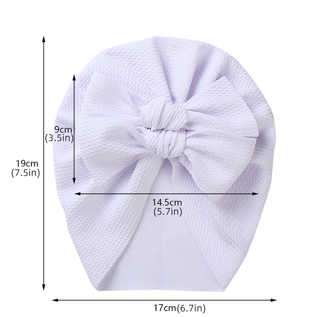 Dwukolorowa, miękka i elastyczna czapka dla niemowląt z jednolitym podwójnym łukiem, idealna na wiosnę dla uroczej dziewczynki lub chłopca - Wianko - 1