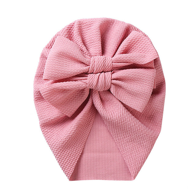 Dwukolorowa, miękka i elastyczna czapka dla niemowląt z jednolitym podwójnym łukiem, idealna na wiosnę dla uroczej dziewczynki lub chłopca - Wianko - 5