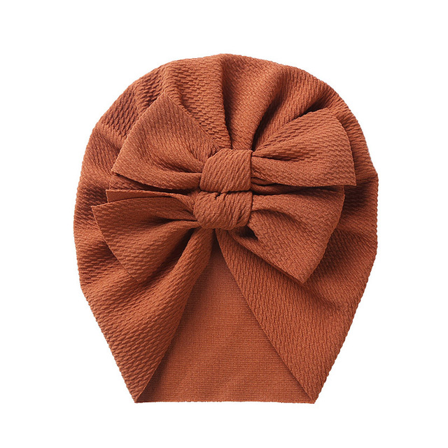 Dwukolorowa, miękka i elastyczna czapka dla niemowląt z jednolitym podwójnym łukiem, idealna na wiosnę dla uroczej dziewczynki lub chłopca - Wianko - 9