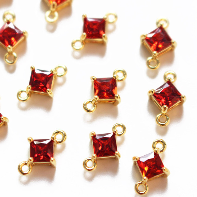 Zestaw 4 sztuk DIY biżuterii: 18K diament powlekany złotem, kryształ Link klamra wisiorek, kolczyki - materiały do tworzenia pięknej biżuterii - Wianko - 3