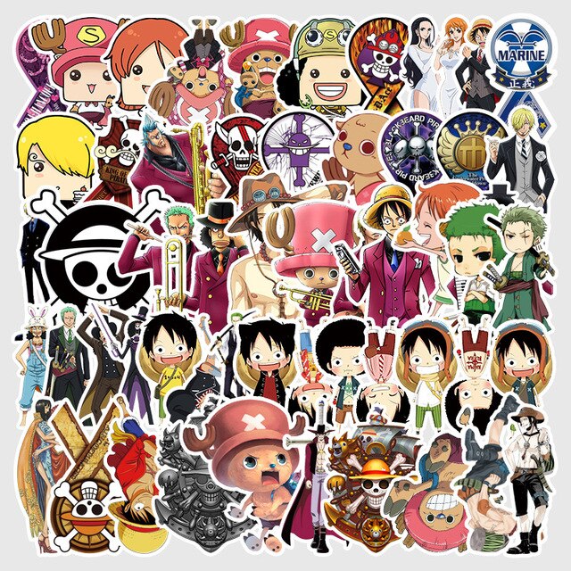 Paczka 10/30/56 sztuk naklejek Anime ONE PIECE Luffy Manga Kawaii Bullet Journal Laptop Skateboard samochodów Graffiti dla dzieci - finalna wersja - Wianko - 3