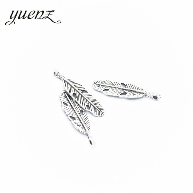 Biżuteria DIY Metal YuenZ - 20 sztuk antycznego brązu, pióro o długości 28 mm i szerokości 7 mm - nadające się do bransoletek, naszyjników i wisiorków. (Kod produktu: D307) - Wianko - 3