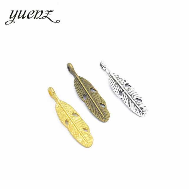 Biżuteria DIY Metal YuenZ - 20 sztuk antycznego brązu, pióro o długości 28 mm i szerokości 7 mm - nadające się do bransoletek, naszyjników i wisiorków. (Kod produktu: D307) - Wianko - 1