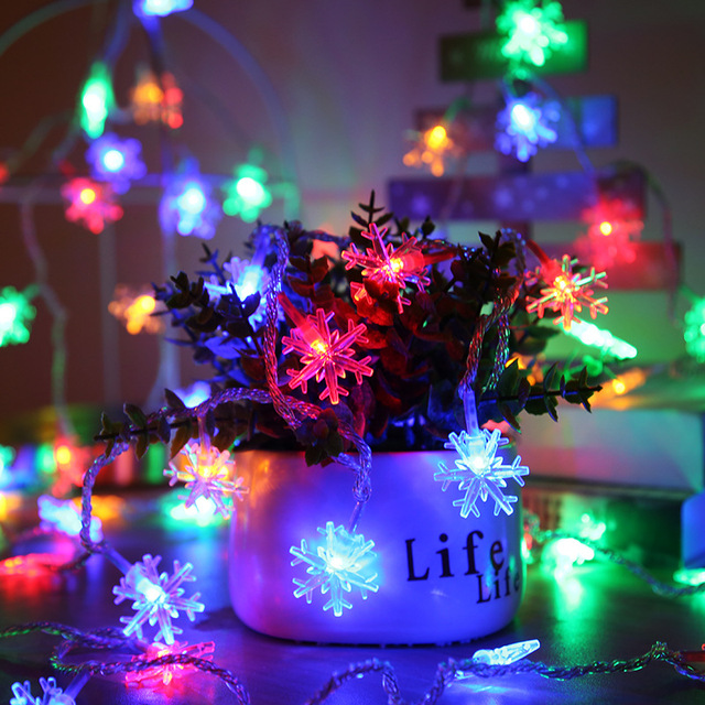 Choinka płatki śniegu LED 2M/3M - światło bajkowe na Boże Narodzenie i przyjęcia - dekoracje DIY - Wianko - 8