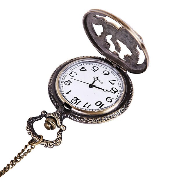 Nowoczesny zegarek kieszonkowy w stylu vintage retro dla mężczyzn z dużym naszyjnikiem - doskonały prezent dla taty i dziadka w 2021 roku - Wianko - 4