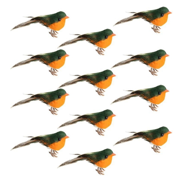 Figurka ptaka Robin - 12 sztuk realistycznych rysunkowych imitacji zwierząt, idealne na dekoracje domowe i imprezy - Wianko - 7