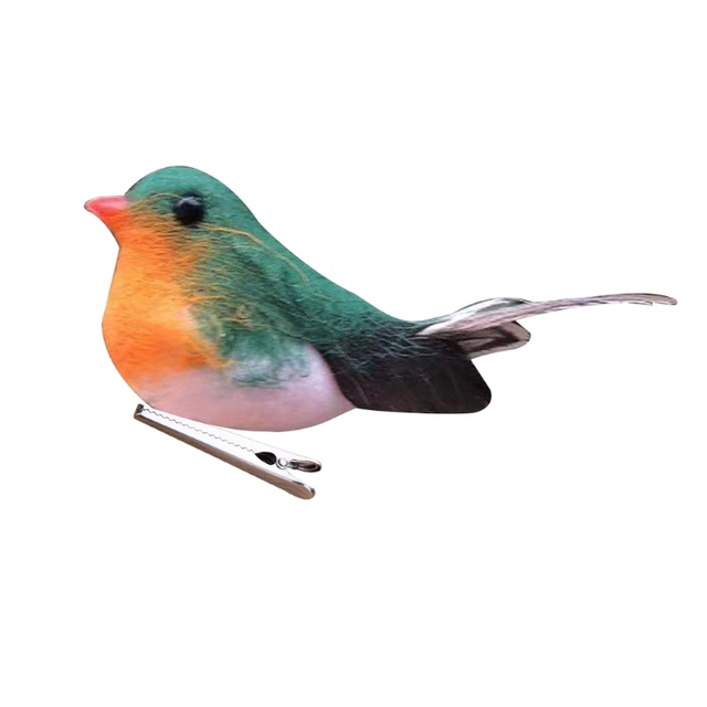 Figurka ptaka Robin - 12 sztuk realistycznych rysunkowych imitacji zwierząt, idealne na dekoracje domowe i imprezy - Wianko - 5