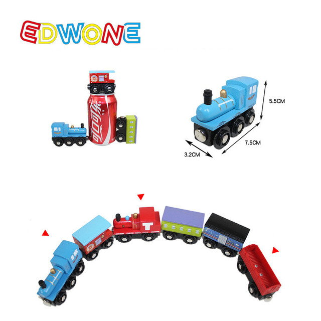 Drewniane magnetyczne pociągi i samochody - edukacyjna zabawka DIY - pasująca do Brio i Thomasa - 22 modele - Wianko - 2