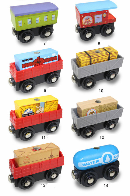 Drewniane magnetyczne pociągi i samochody - edukacyjna zabawka DIY - pasująca do Brio i Thomasa - 22 modele - Wianko - 7
