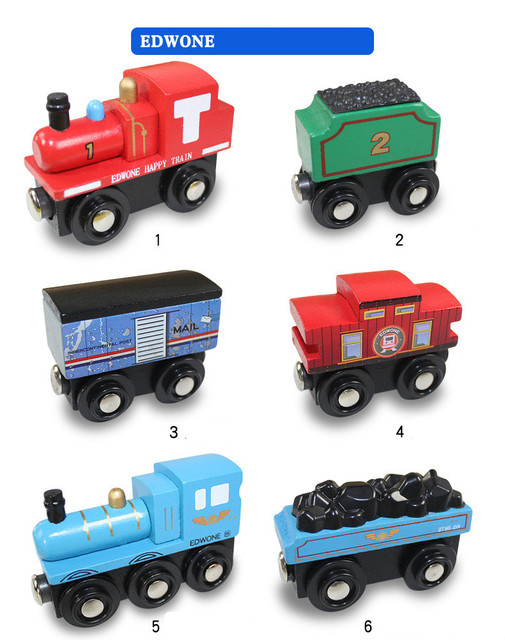 Drewniane magnetyczne pociągi i samochody - edukacyjna zabawka DIY - pasująca do Brio i Thomasa - 22 modele - Wianko - 6