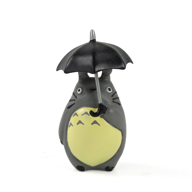 Figurka akcji Chibi Totoro z parasolem, grzybem, liściem huśtawki oraz człowiekiem bez twarzy - Hayao Miyazaki Moje sąsiedztwo Totoro - Wianko - 1