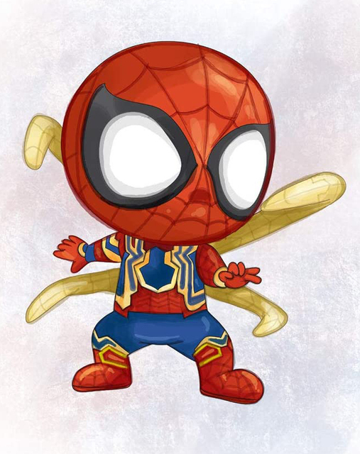 Obraz ścienny na płótnie Disney Cartoon Mini Avengers Iron Man Thor Marvel Superhero dla dzieci - Wianko - 7