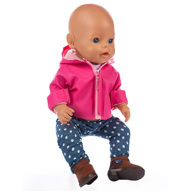 Skórzany zestaw ubranek dla lalki o długości 43 cm - idealny prezent urodzinowy dla dzieci - Wianko - 8