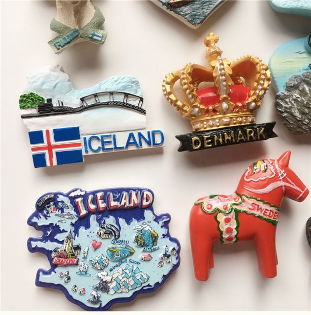 Podróżniczy magnes na lodówkę Nordic pięć - duńska syrenka, Szwecja, Norwegia, Finlandia, Islandia - Wianko - 2