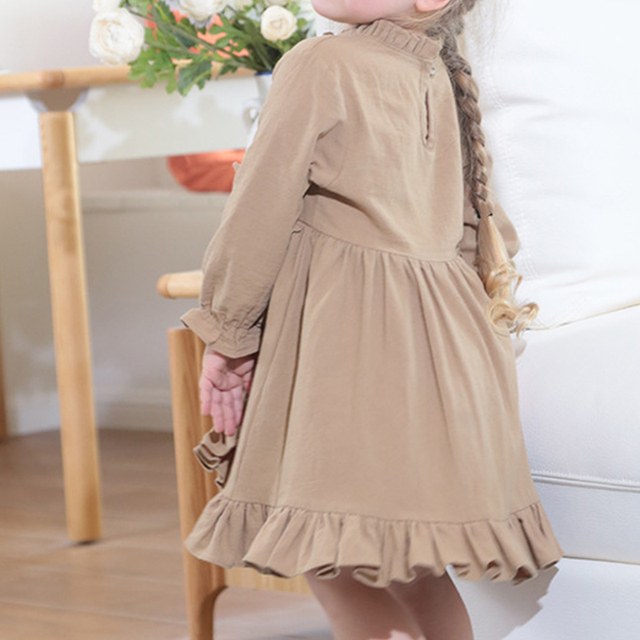 Nowa sukienka księżniczka dla dziewczynki 1-5 lat, idealna na wiosnę i jesień z długimi rękawami - Wianko - 3