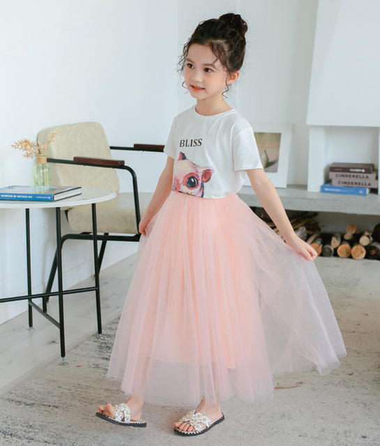 Nowa miękka tiulowa spódnica dziewczęca z 2020 roku - długa spódnica moda Tutu Tulle dla nastolatek i dziewczynek - Wianko - 14