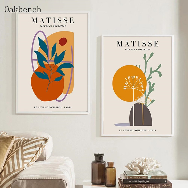 Malarstwo abstrakcyjne Matisse - plakaty kwiaty liście na płótnie Boho Nordic Wall Art reprodukcje dla pokoju gościnnego - Wianko - 4