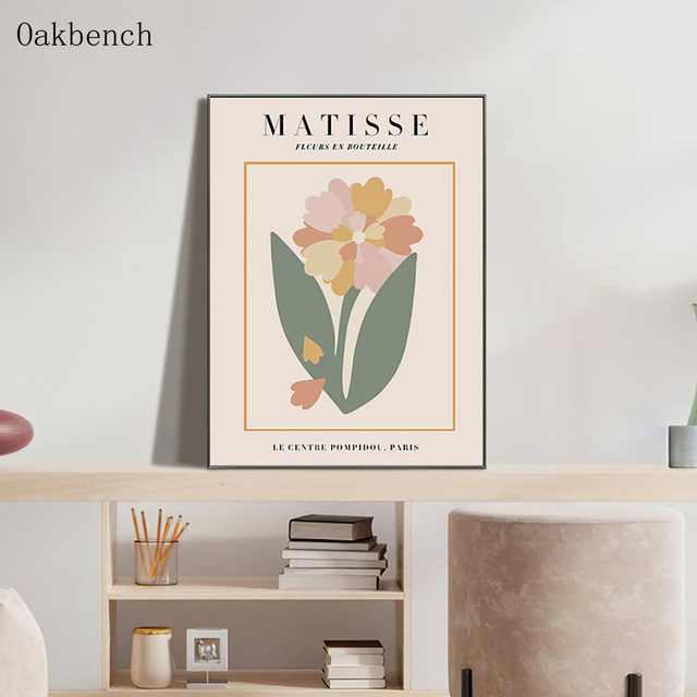 Malarstwo abstrakcyjne Matisse - plakaty kwiaty liście na płótnie Boho Nordic Wall Art reprodukcje dla pokoju gościnnego - Wianko - 5