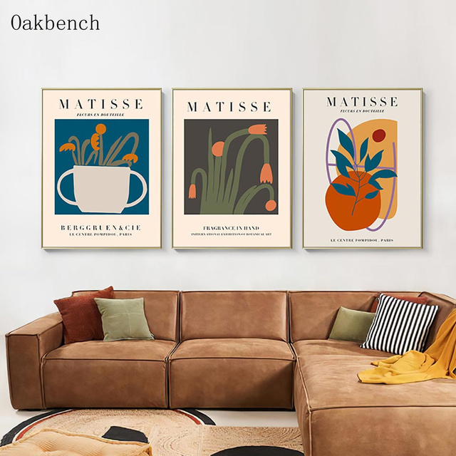 Malarstwo abstrakcyjne Matisse - plakaty kwiaty liście na płótnie Boho Nordic Wall Art reprodukcje dla pokoju gościnnego - Wianko - 3
