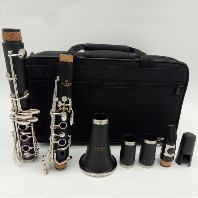 Profesjonalny klarnet MFC Bb 250 z kluczami srebrzonego niklu oraz bakelitu, wraz z ustnikiem, stroikami i akcesoriami w etui - Instrumenty muzyczne - Wianko - 16