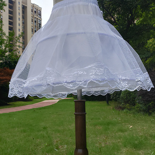 Miękka koronkowa spódnica Yoliyolei Lolita dla dorosłych i dzieci, regulowana długość 43cm, w stylu Fishbone Cosplay - Wianko - 4
