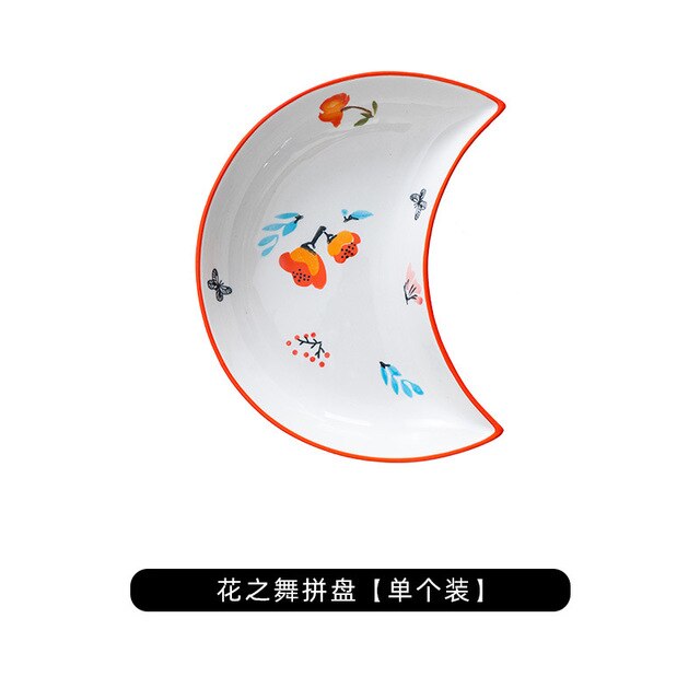 Kreatywny półmisek ceramiczny w kształcie księżyca zastawa stołowa - Wianko - 40
