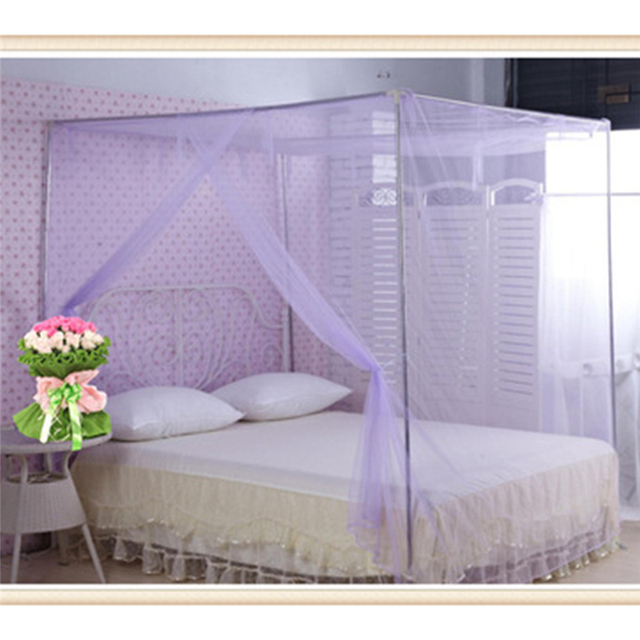Podwójne łóżko koronkowe z baldachimem i moskitierą w pełnym wymiarze, biało-różowe - Wianko - 5