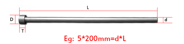 Naparstek 65Mn z plastikową końcówką, forma wtryskowa, prosto wykrawający kołek, 9mm 9.5mm OD, różne długości - Wianko - 1
