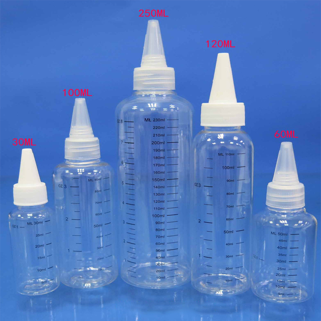 6 sztuk PET E sok plastikowe butelki z kroplomierzem i zakrętką Twist Top Cap do tatuażu - pojemność cieczy, pigmenty, tusz - puste pojemniki PE plastikowa butelka kleju - Wianko - 5