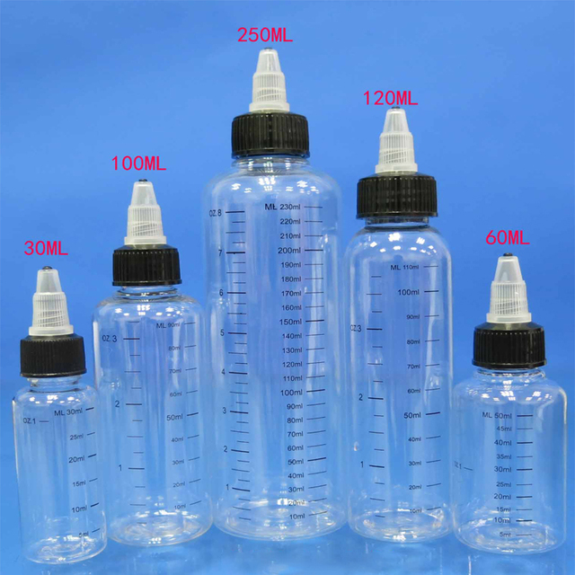 6 sztuk PET E sok plastikowe butelki z kroplomierzem i zakrętką Twist Top Cap do tatuażu - pojemność cieczy, pigmenty, tusz - puste pojemniki PE plastikowa butelka kleju - Wianko - 4
