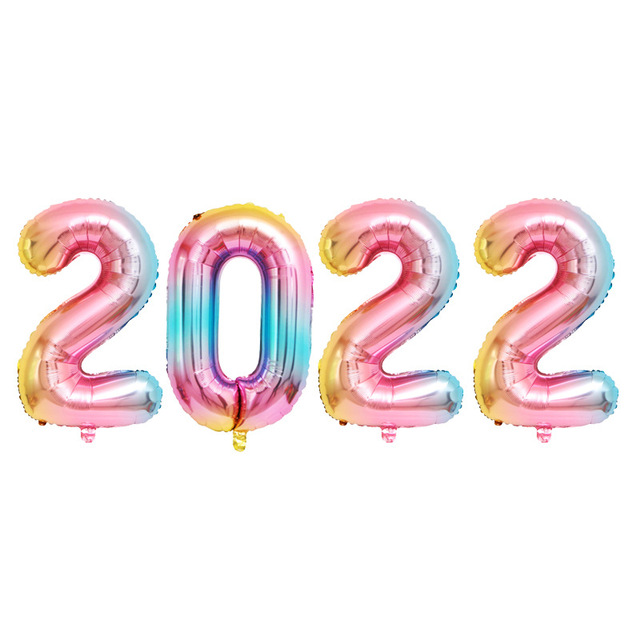 16-calowe balony z numerem 2022 do przyjęcia Nowego Roku - pakiet 4 sztuk - Wianko - 1