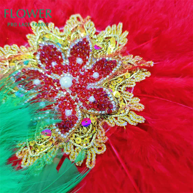 Zielone indycze pióra - tradycyjne dekoracje ślubne dla indyjskiej panny młodej lub druhen - wentylator ręczny do dekoracji strony - Wianko - 16