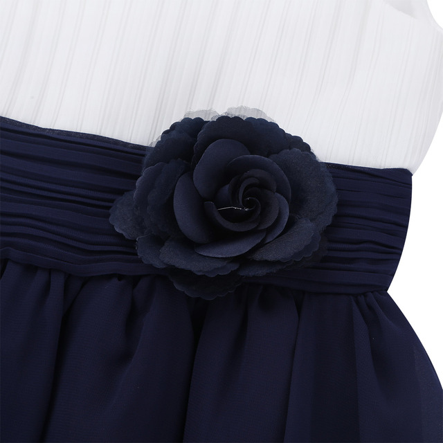 Elegancka sukienka księżniczki dla dziewcząt na ślub - bez rękawów, z tiulowym Tutu i wzorem kwiatowym - Wianko - 10