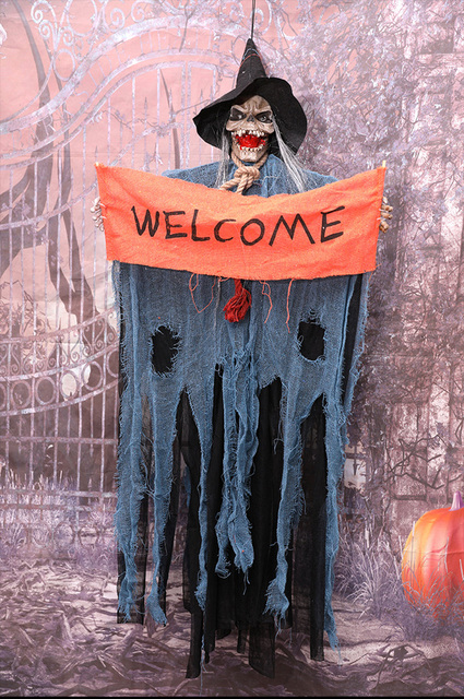 Dekoracja na Halloween - Sterowane głosem ustawienie sceny w horrorowym pokoju - Upiorne zabawki, dekoracje strasznego ducha na festiwale, dostawy do baru i imprezy - Wianko - 4