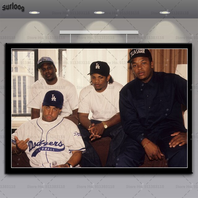 Plakat artystyczny NWA Hip Hop kostka lodu Dr.Dre eazy-e Retro zdjęcia płótno salon Home Decor - Wianko - 7