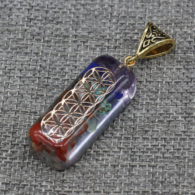 Wisiorek orgonitowy Amulet z kryształami Reiki Heal i 7 czakrami - Wianko - 3