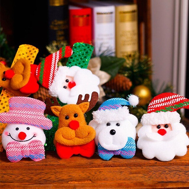 Dekoracja bożonarodzeniowa - Klaskać koło błyskotkowy Święty Mikołaj, elf, bałwanek, niedźwiedź, dla dzieci i dorosłych, na imprezę - Wianko - 1