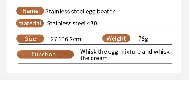 Trzepaczka do jajek ze stali nierdzewnej 430 - akcesorium do pieczenia, mąki, moczenia, miksera i gotowania - narzędzie kuchenne - Wianko - 4