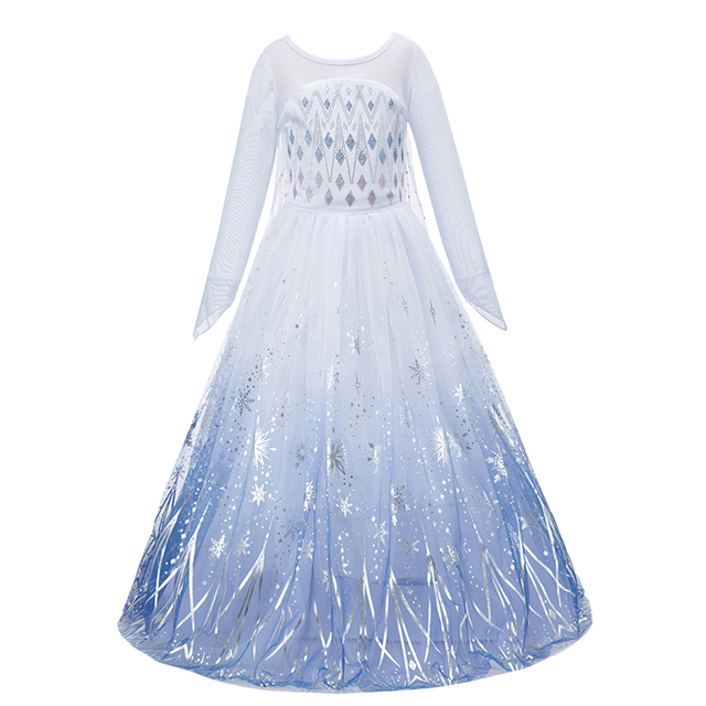 Dziewczęca sukienka dziecięca, Suknia księżniczki Królowej Śniegu, Warstwowa sukienka Cosplay dla dzieci, 3-10 lat - Wianko - 5