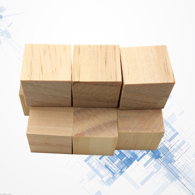 Materiał kwadratowe drewno sosnowe DIY Craft bloki 30mm - 10 sztuk dla dzieci - Wianko - 3