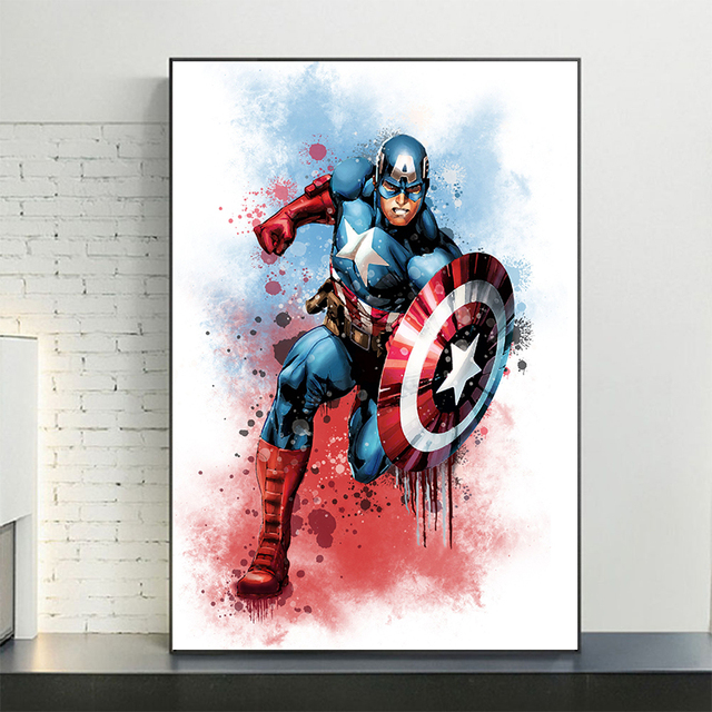 Obrazy na płótnie Marvel Avengers z postaciami superbohaterów do dekoracji wnętrz - Wianko - 3