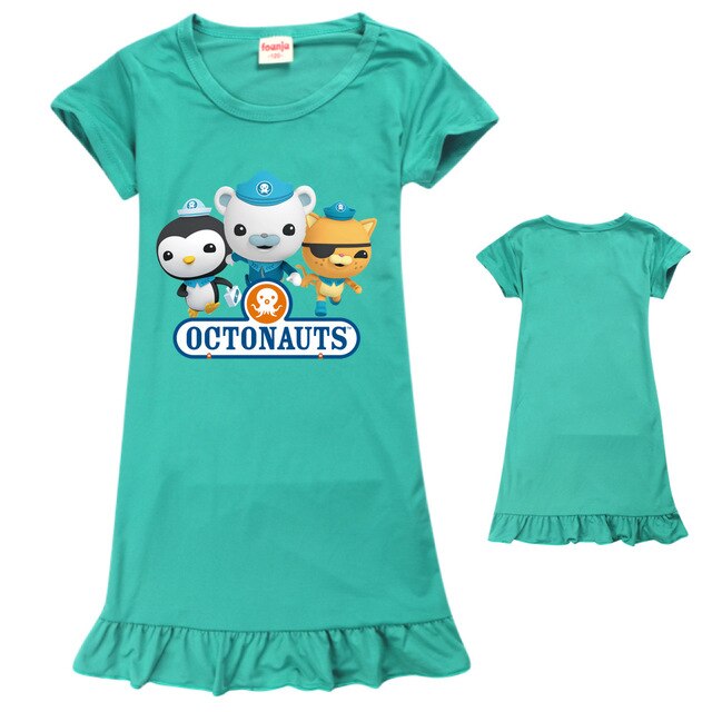 Sukienka nocna OCTONAUTS dla dziewcząt, jedwabna, lodowa, rozmiar 6-7 lat - Wianko - 7