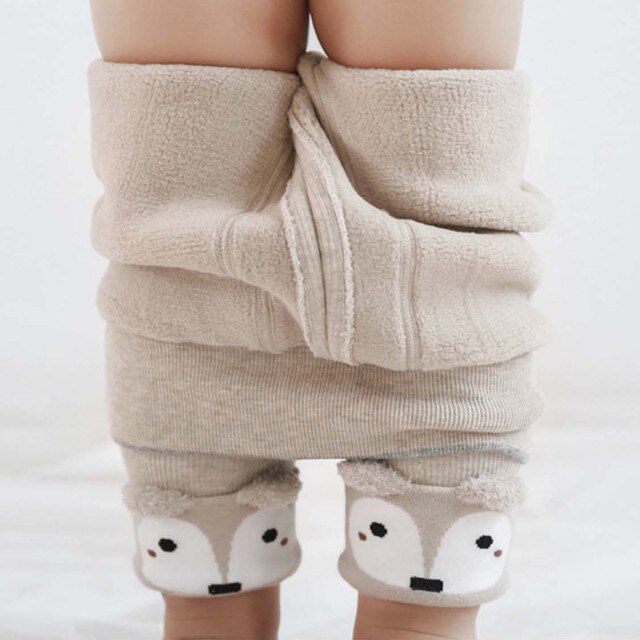 Zimowe legginsy dla dzieci 0-4 lat - aksamitne, ciepłe, z otwieranym kroczem - Wianko - 7