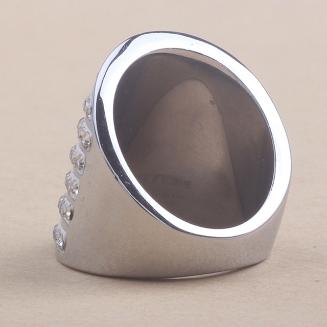 Wysokiej jakości obrączka biżuterii zaręczynowej z wielowarstwowymi kryształami CZ 316L ze stali nierdzewnej - Wianko - 7