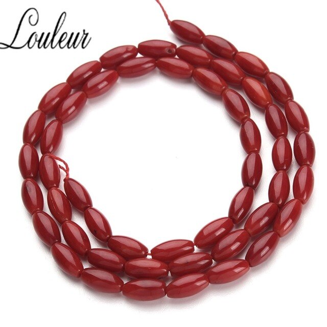 Czerwone ryżowe rurki cylinderkowe - 1 strand/lot, 4x8 mm - luźne koraliki półszlachetne do biżuterii (F2790) - Wianko - 12
